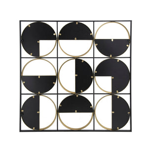 English Elm 35.6" Square Iron Beaded Wall Mirror Matte Black Finish Entryway Bedroom Accent W2078124371