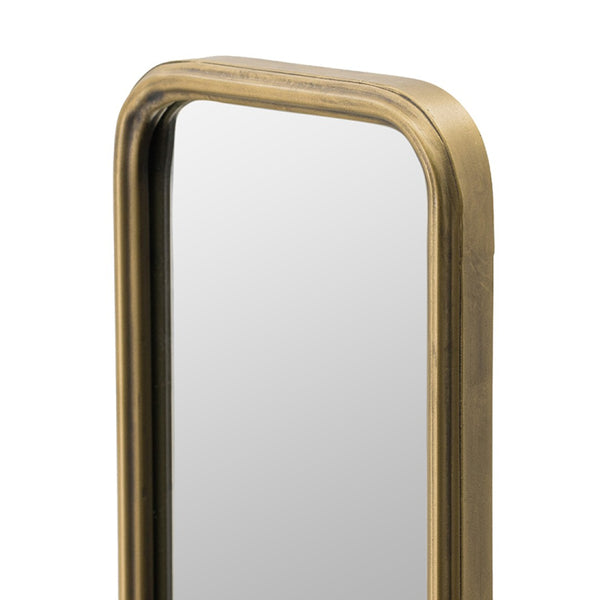 English Elm 47" Slim Full Length Wall Mirror Antique Gold Iron Frame Vintage Glam Accent W2078124332