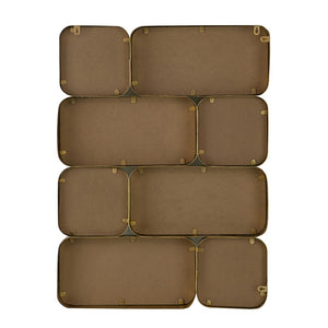English Elm 32" Gold Iron Mosaic Wall Mirror Glam Multi Panel Grid Accent for Living Room W2078124319