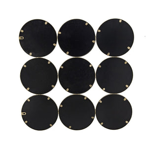 English Elm 27.2" Iron Frame Nine Ring Geometric Wall Mirror Mid-century Modern Entryway Accent W2078124364