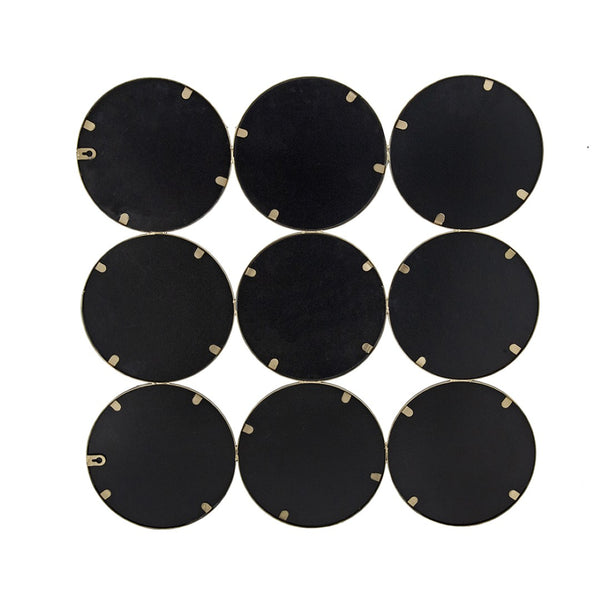 English Elm 27.2" Iron Frame Nine Ring Geometric Wall Mirror Mid-century Modern Entryway Accent W2078124364