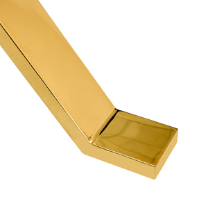 English Elm 1 Modern Glass Dining Table Set With 8 White Pu Chairs & Gold Legs – Elegant Dining & Office Style W1151S00454