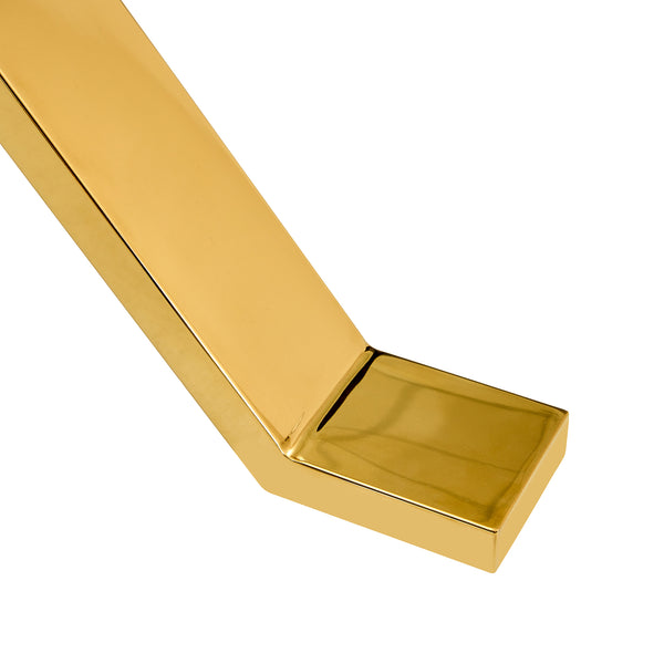 English Elm 1 Modern Glass Dining Table Set With 8 White Pu Chairs & Gold Legs – Elegant Dining & Office Style W1151S00454