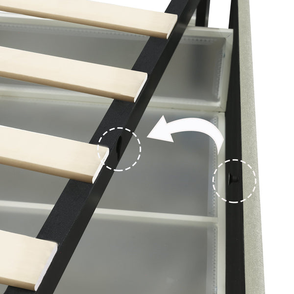 English Elm Anna Ivory Velvet 2-Drawer Storage Bed Queen with Vertical Channel Tufted Headboard, No Box Spring Needed B083P156196