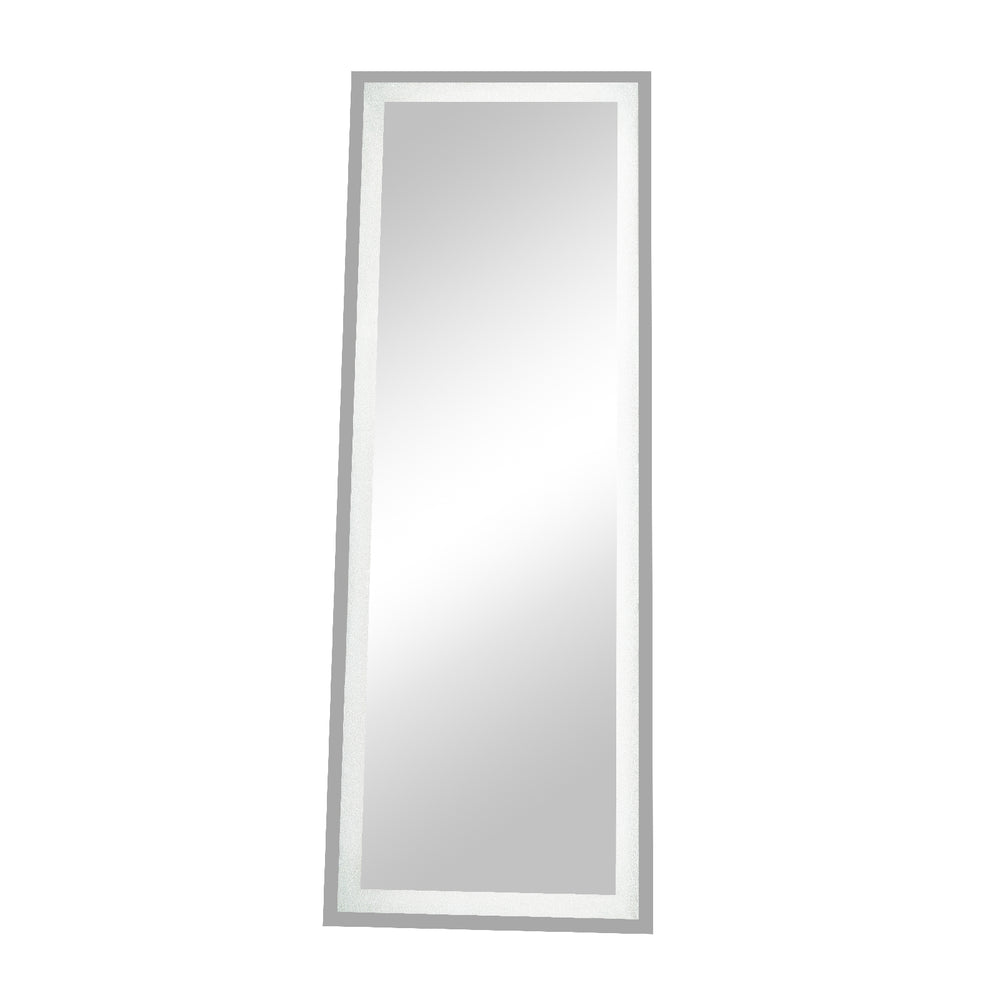 English Elm 65" LED Lighted Full-Length Mirror with Crystal Frame, Shatterproof HD Glass, Modern Standing Elegance W1340119589