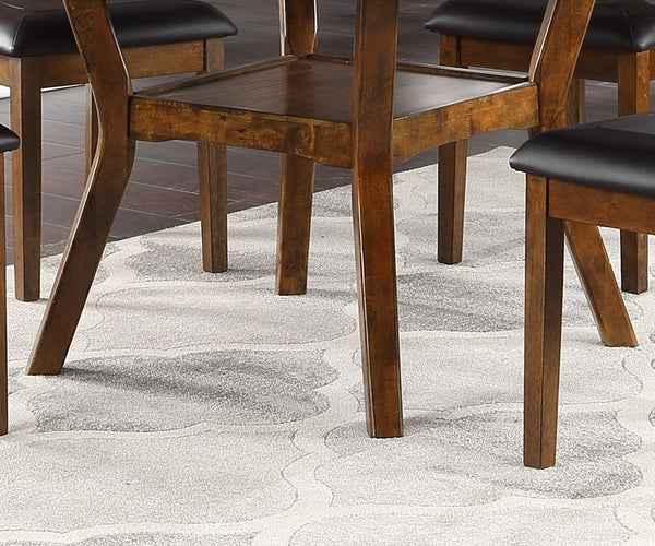 English Elm Dining Round Table 47" Diameter Contemporary Rubberwood MDF Veneer Knot Design with Shelf Accent Walnut 49.2 L x 49.2 W x 6.1 H B01156001