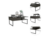 English Elm Lift Top Coffee Table Juvve, One Shelf, Carbon Espresso / Onyx Finish