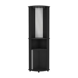 Rialto Corner Bar Cabinet, 3 Shelves, Black Wengue Finish - Space-Saving Design