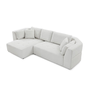 English Elm L-Shape Sectional Sofa, Beige (Left-Facing Chaise)