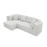 L-Shape Sectional Sofa, Beige (Left-Facing Chaise)