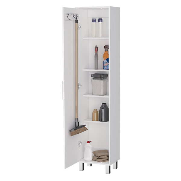 English Elm Storage Cabinet Buccan - Sleek White Finish For Organized Laundry, Bathroom & Small Spaces Essentials B092123126-GIGA