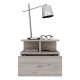 English Elm Floating Nightstand Flopini, One Drawer, Light Gray Finish