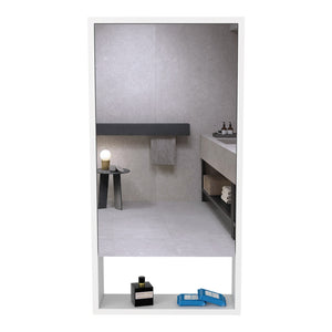 English Elm Medicine Cabinet Irvine - Stylish White Finish With Large Mirror & Smart Shelving For Storage Solutions B092122954