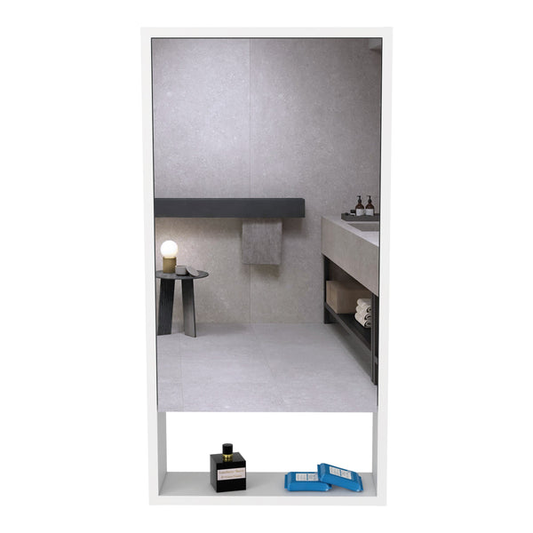 English Elm Medicine Cabinet Irvine - Stylish White Finish With Large Mirror & Smart Shelving For Storage Solutions B092122954