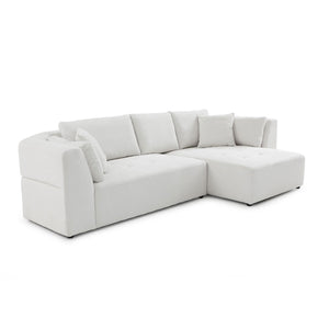 English Elm L-Shape Sectional Sofa, Beige (Right-Facing Chaise)