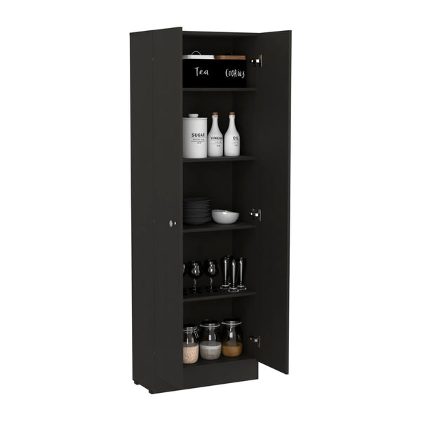 English Elm Storage Cabinet Pipestone - Sleek Double Door Design In Black Wengue Finish For Ultimate Organization B092123043-GIGA