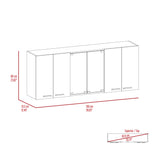 English Elm Superior Wall Cabinet Peoria, Four Interior Shelves, White Finish