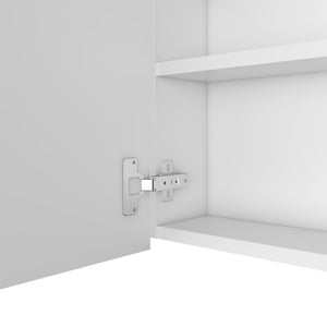 English Elm Medicine Cabinet Viking - Stylish White Finish, 3 Internal Shelves, Mirror Door & 2 External Storage Spaces B092123098