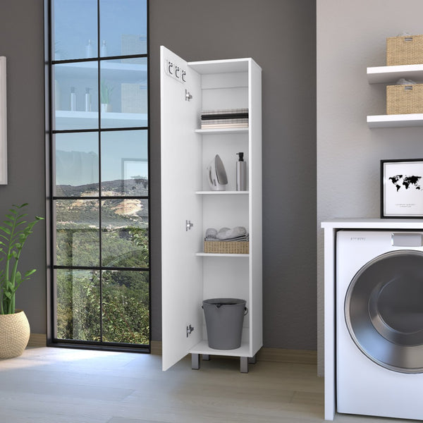 English Elm Storage Cabinet Molekeede – Stylish White Organizer With Lockable Doors & Versatile Shelves For Home B092123123-GIGA