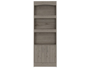 English Elm Bookcase Denver 70.8" Tall Light Gray Particle Board with Metal Hardware, Framed Elegant Shelves B092122900