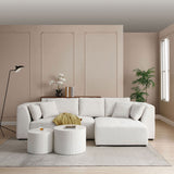 English Elm L-Shape Sectional Sofa, Beige (Right-Facing Chaise)