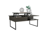 English Elm Lift Top Coffee Table Juvve, One Shelf, Carbon Espresso / Onyx Finish