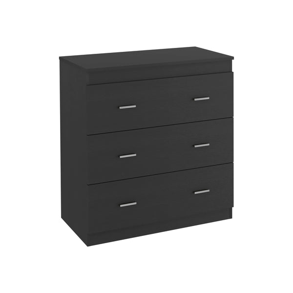 English Elm Three Drawer Litress Dresser with Metal Handles, Black Wengue Particle Board, Durable & Stylish Finish B092123041
