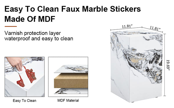 English Elm Modern White Mdf Coffee Table With Stylish Cube Design - Perfect For Small Spaces & Any Room W1151P194280