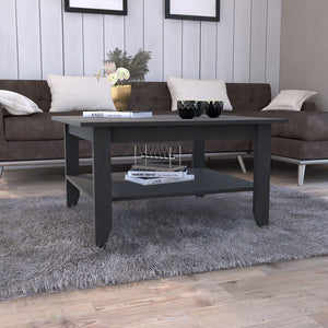 English Elm Coffee Table San Jose - Sleek Black Wengue Finish With One Shelf For Stylish Storage & Display B092123333