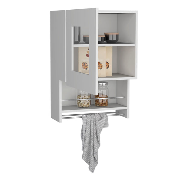 English Elm Kitchen Wall Cabinet Papua White Finish - 3 Adjustable Shelves, Easy Assembly, Durable Particle Board Storage (23.6"x17.3") B092123309