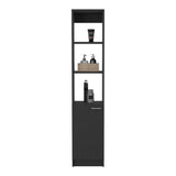 English Elm Linen Cabinet Emmett, Two Interior Shelves, Black Wengue Finish