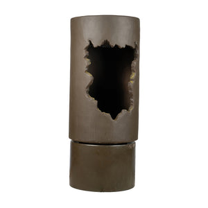 English Elm 19.7x19.7x56.5" Cement Column Outdoor Fountain with Light Tiered Garden Water Feature W2078P313047