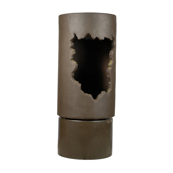 English Elm 19.7x19.7x56.5" Cement Column Outdoor Fountain with Light Tiered Garden Water Feature W2078P313047