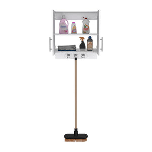 English Elm Wall Wall Storage Cabinet Alikuri Four-Compartment White Particle Board Versatile 29.13x24x4" B092123122