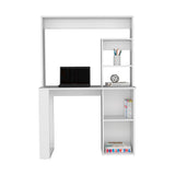 English Elm Desk Ryndon, Hutch, White Finish