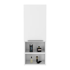 English Elm Medicine Cabinet Hazelton, Open and Interior Shelves, White Finish