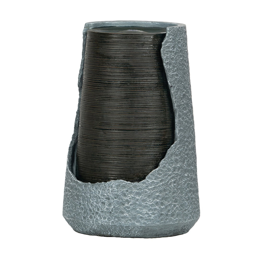 English Elm 17x17x26" Polyresin Broken Urn Garden Fountain with Integrated Light for Patio or Porch W2078124789
