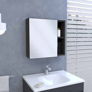 English Elm Medicine Cabinet Viking - Sleek Black Wengue, 3 Internal Shelves, Mirror Door & 2 External Shelves B092123096