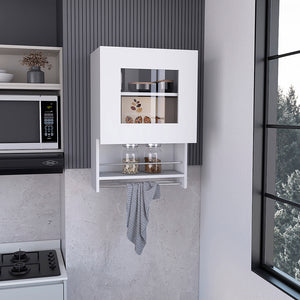 English Elm Kitchen Wall Cabinet Papua White Finish - 3 Adjustable Shelves, Easy Assembly, Durable Particle Board Storage (23.6"x17.3") B092123309