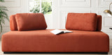 English Elm One-Piece Morden Sofa Counch 3-Seater Minimalist Sofa For Living Room Lounge Home Office Orange