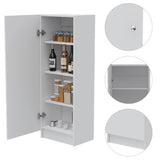 English Elm Pantry Miami, Single Door Cabinet, White Finish