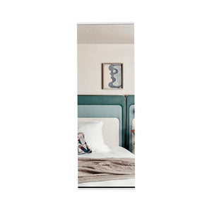 English Elm Wall Mounted Shoe Rack With Mirror Door, Single-Door White Particle Board Organizer, 10-Pair Capacity, Slim Space-Saving 54.3" H x 18.5" W x 8.1" D B092122936