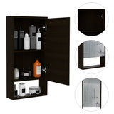 English Elm Medicine Cabinet Irvine, One External Shelf, Black Wengue Finish