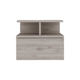 English Elm Floating Nightstand Flopini, One Drawer, Light Gray Finish