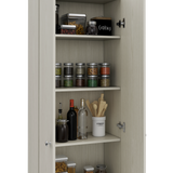 English Elm Storage Cabinet Pipestone, Double Door, Pearl Finish