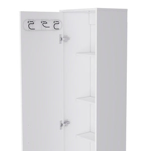 English Elm Storage Cabinet Buccan - Sleek White Finish For Organized Laundry, Bathroom & Small Spaces Essentials B092123126-GIGA