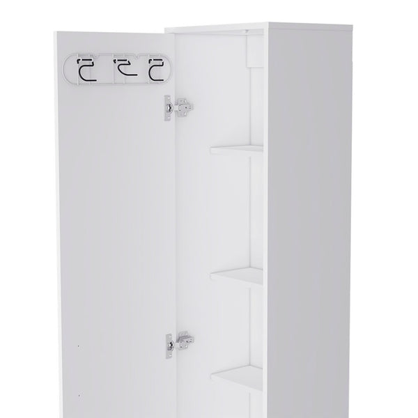 English Elm Storage Cabinet Buccan - Sleek White Finish For Organized Laundry, Bathroom & Small Spaces Essentials B092123126-GIGA