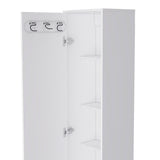 English Elm Storage Cabinet Buccan, Five Shelves, White Finish