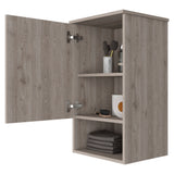 English Elm Medicine Cabinet Porto, Two Internal Shelves, Light Gray Finish