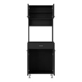 English Elm Pantry Piacenza,Two Double Door Cabinet, Black Wengue Finish